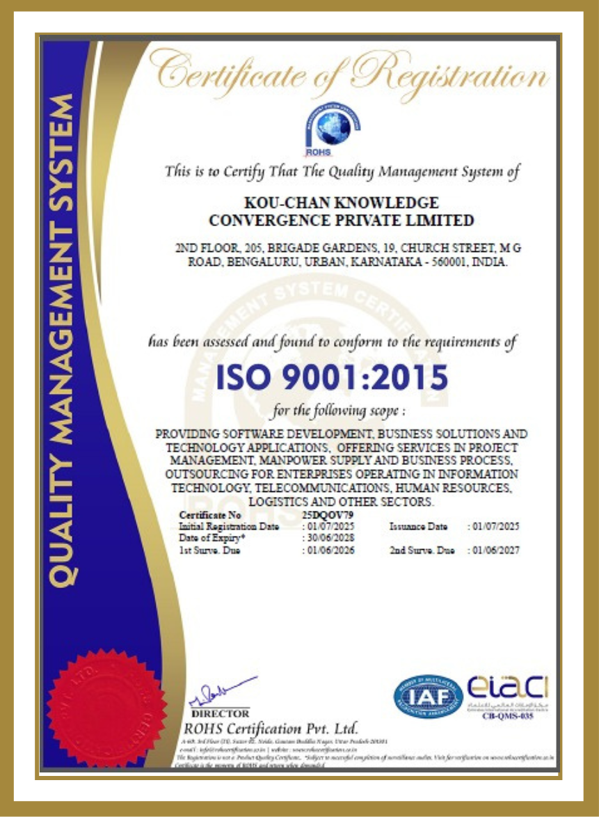 ISO Certificate